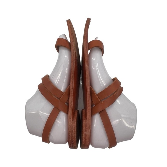 Everlane Brown Adjustable Strap Flat Strappy Leather Sandals Size 8 Women’s - Picture 7 of 10